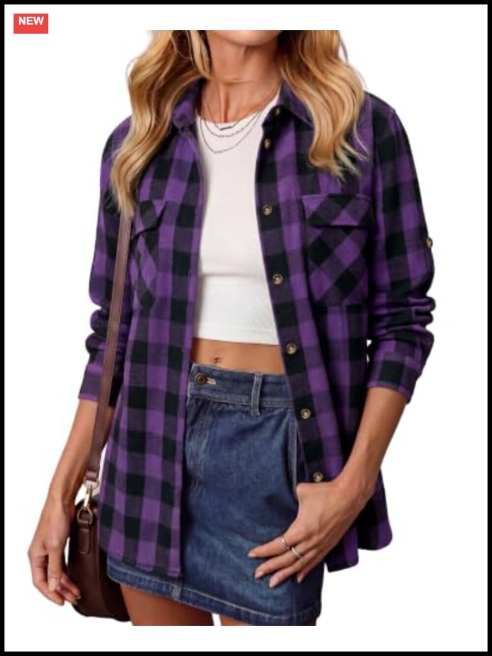 Siliteelon Plaid Flannel Shirt Women Long Sleeve Button Down Oversized